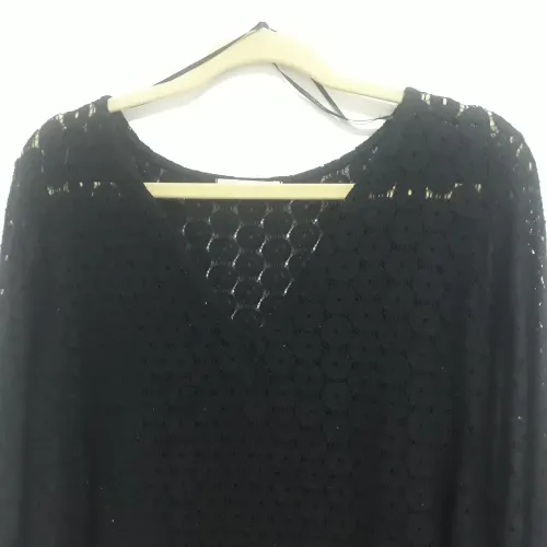 Blusa renda preta manga comprida