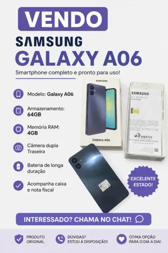 Galaxy A06 a venda com nota fiscal e na caixa semi-novo