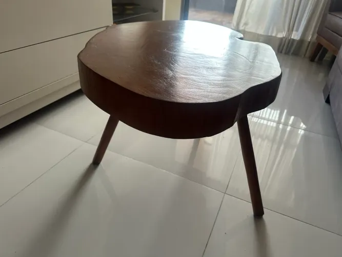 VD LINDA MESA DE CENTRO DE TRONCO DE ÁRVORE