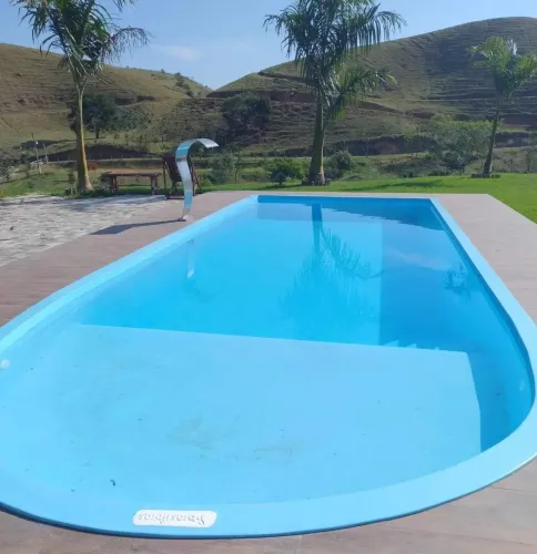 Piscina de fibra 8 metros instalada Brasfibras ®