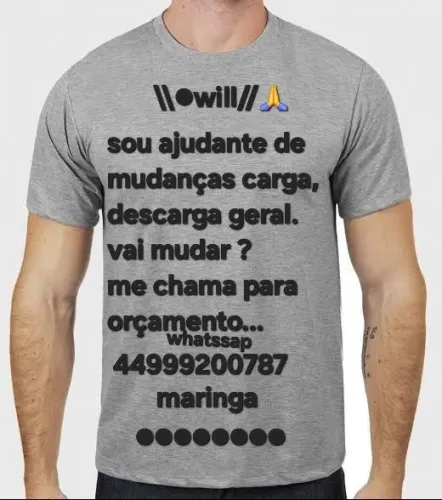 Sou chapa , ajudante carga descarga .ajudo em mudanças também. 
