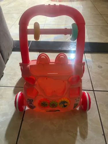 Andador Empurrador Infantil Musical Educativo Rosa