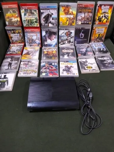 Playstation 3 com 25 cd's originais de variedades de jogos