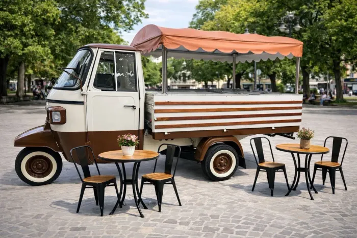 Carrinho de gelato tuktuk italiano
