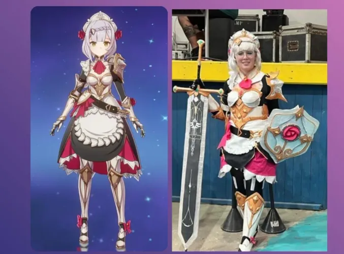 Cosplay Noelle Genshin Impact feito à mão 