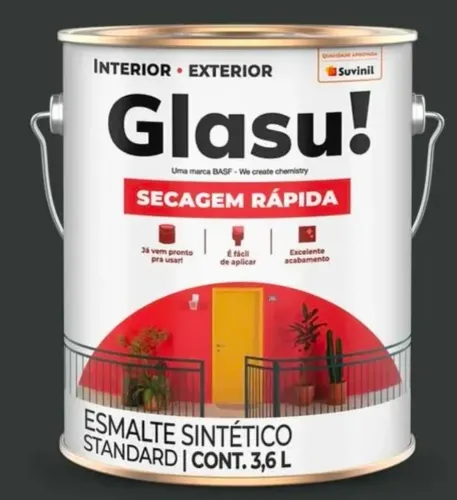 Tinta Glasu! 3,6L Preta 