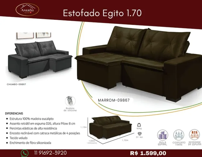 Estofado Egito 1,70 - à pronta entrega 