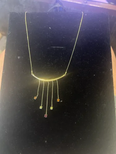 Colar ouro 18k 750 com pedras brasileiras.