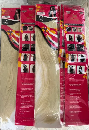 Cabelo Orgânico Weng Loiro 613 Liso - Novo/Lacrado