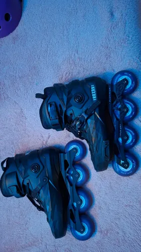 Patins Original Traxart Custom + Base Volt + Rodas Led Roxo 76mm