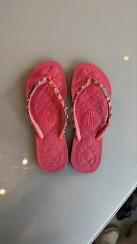 Chinelo Santa Lolla salmão/rosa tam 34