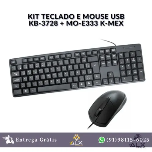 Kit Teclado Usb + Mouse Óptico Kmex *ENTREGA GRÁTIS*