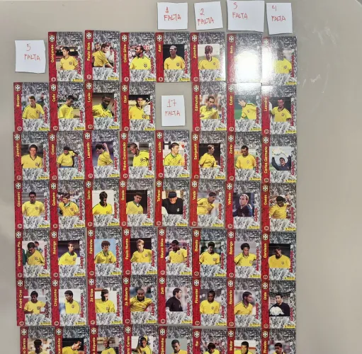 Coleção quase Completa Futcards da Seleção Brasileira Copa América 1997 Coca-cola