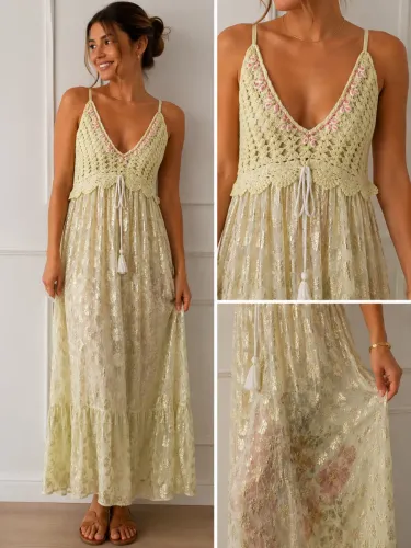 Vestido rico em detalhes maravilhoso novo 