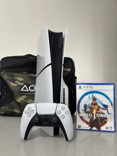 Ps5 slim 1tb mídia física com jogo Estado de novo com garantia 
