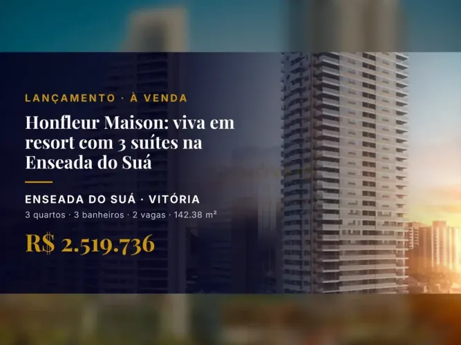 Incrível Apartamento com 3 Suítes e Estrutura de Resort na Enseada do Suá