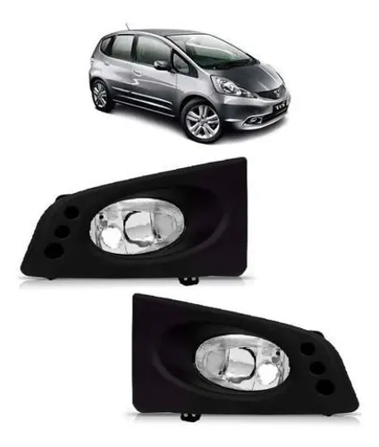 Par Farol Milha Neblina Com Grade Honda Fit 2009 2010 2011