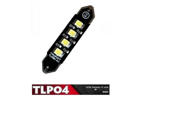 Lâmpada Torpedo LED 36mm Branco Frio 6000k 12V 