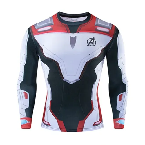 Camisa de Compressão Vingadores Ultimato Manga Longa Rashguard Elastano