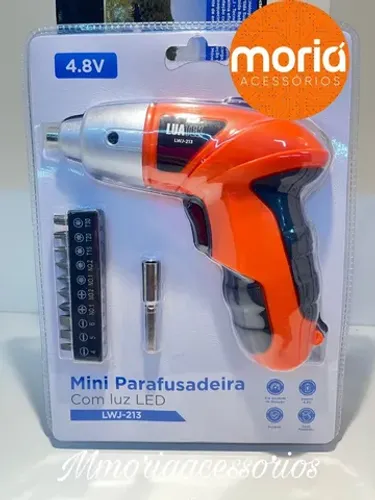 Mini Parafusaderia 10 Bits Sem Fio Recarregável Usb