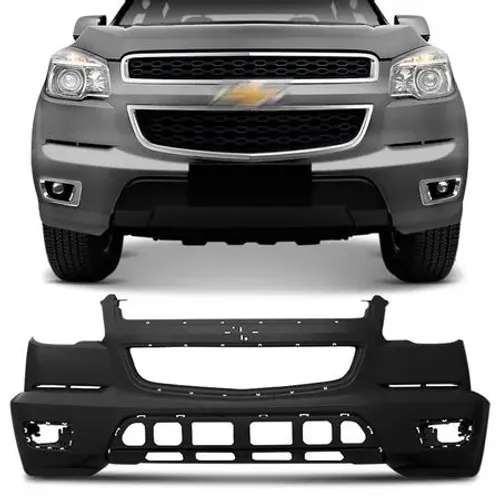 Parachoque Chevrolet S10 2012 à 2016 - CD/CS - Furo Farol Auxiliar - Preto - DTS