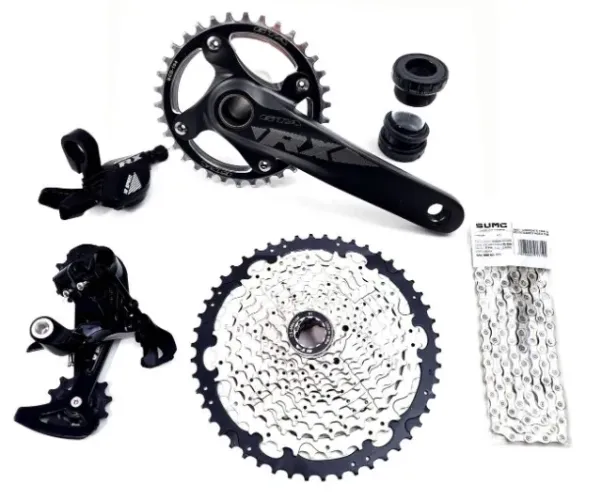 Kit Transmissão 1 x 12v GTA com Passador Cambio Pedivela Integrado K7 e Corrente 9676