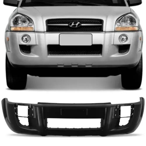 Parachoque Hyundai Tucson 2005 à 2017 - Furo Farol Auxiliar - Preto Liso - DTS