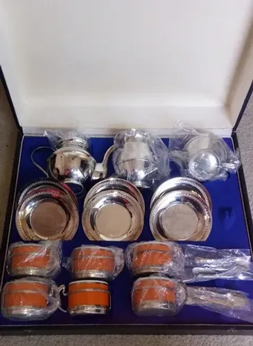 Conjunto 21 peças de cha Porcelana Steatita com Prata Eberkoc 