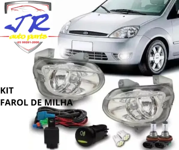 Kit Farol de Milha Fiesta 2000 2001 2002 2003 2004 Auxiliar Neblina