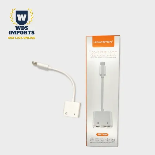 Adaptador Tipo C para Fone de Ouvido Áudio 3.5mm e Carregador