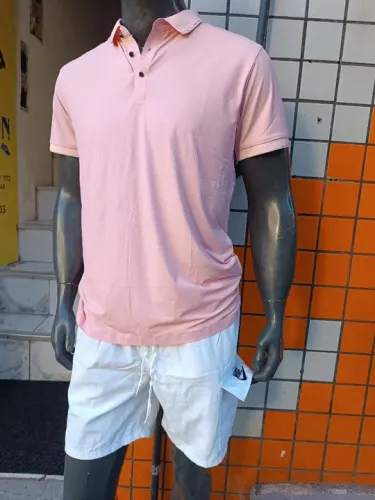 Camiseta Polo Rosa Masculina