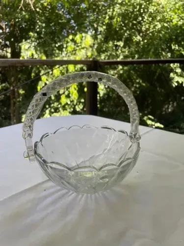 Baleiro de vidro com alça novo