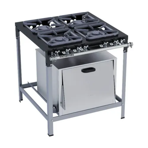 Fogão Industrial 4 bocas com forno Metalmaq