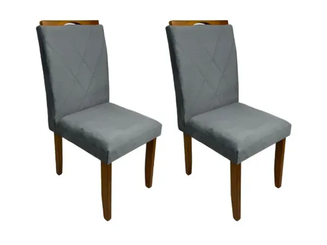 Cadeiras Califórnia 2 unidades Cinamomo/Cinza Até 12x - Frete Grátis 