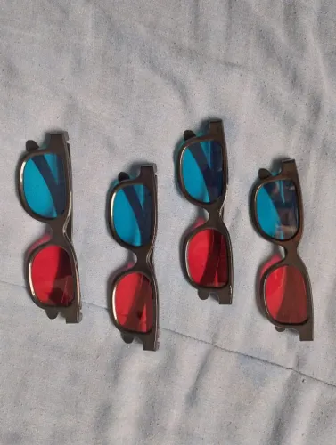 5 Óculos Anaglifos Vermelho/Azul - Usados - Funcionando