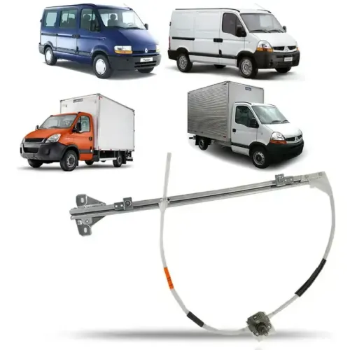 MÁQUINA DE VIDRO MANUAL LADO ESQUERDO RENAULT MASTER 2002 À 2013 DAILY 2008 À 2018