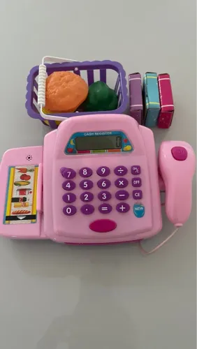 Caixa Registradora Infantil Rosa com Acessórios