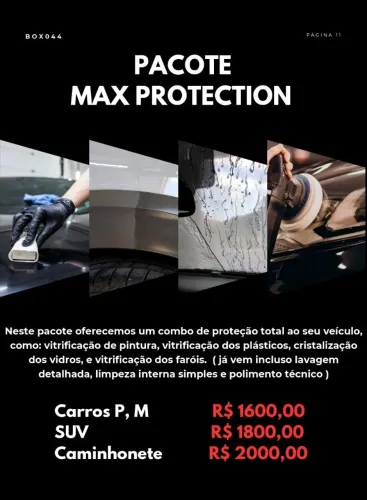 Pacote Max Protection Estética Automotiva 
