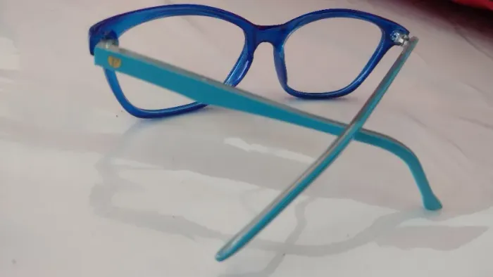 armação F bonito óculos azul Royal haste azul Celeste