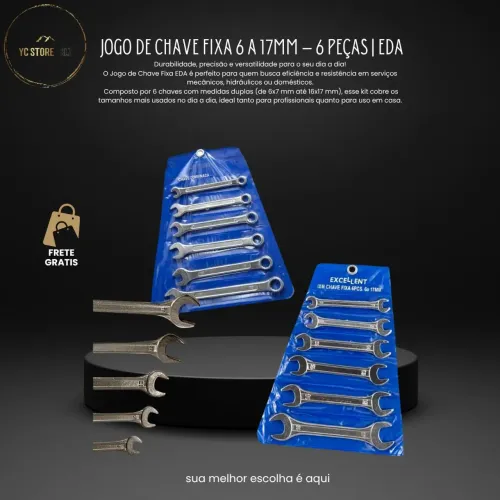 JOGO DE CHAVE FIXA 6 A 17MM - 6 PEÇAS | EDA