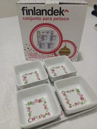 Conjunto para petisco Finlandek 5 peças Natal