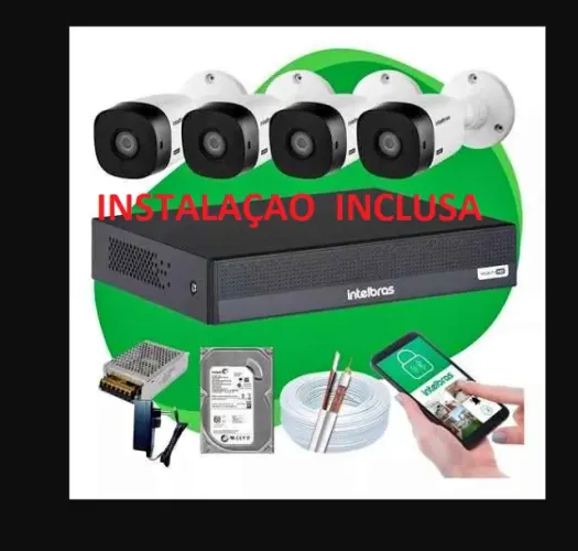 KIT INTELBRAS DE 04 CAMERAS INSTALADO