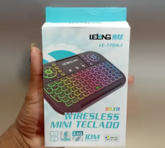 Controle Sem Fio Para Tv Box Com Luz Rgb