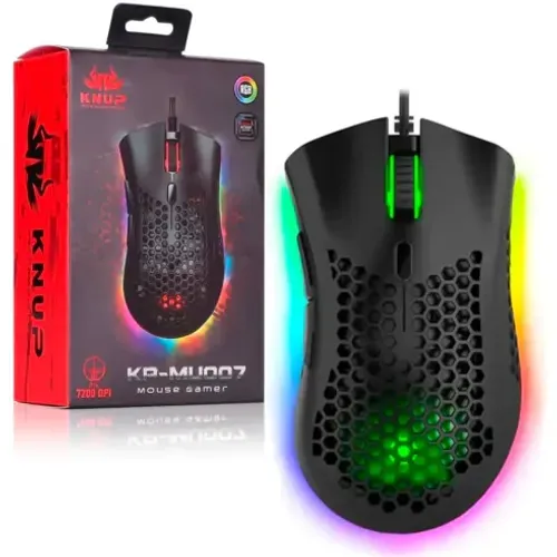 Mouse Gamer RGB Óptico KNUP KP-MU007 USB 7200 DPI (ultima unidade)