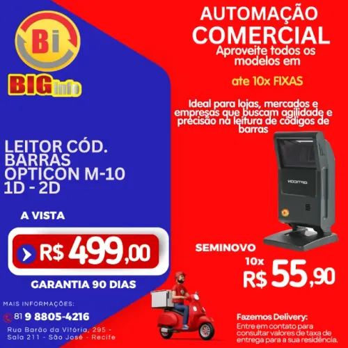 Leitor de código de barras Opticon M-10 2D
