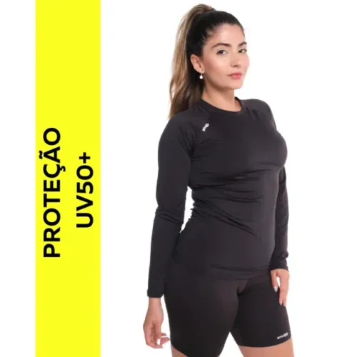 Camiseta Feminina, Manga Longa com Proteção UV