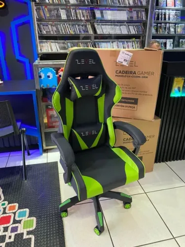 Cadeira Gamer Level - Preto e Verde