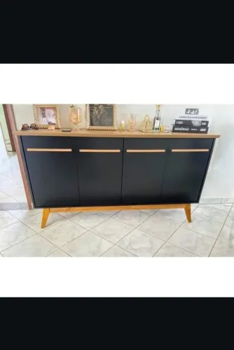 Buffet Aparador 3 Portas Preto