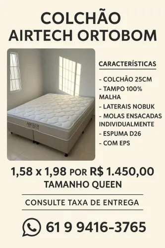 BOX QUEEN - BASE + COLCHÃO NOVO