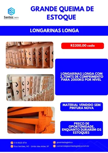 Longarinas Longa 2,70mts de comprimento